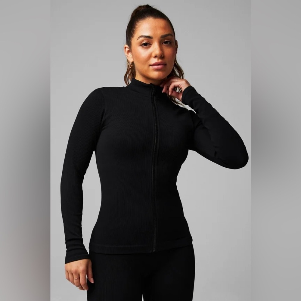 Fabletics Ribbed Seamless Zipup Jacket